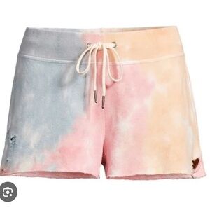 n:PHILANTHROPY Blue and Pink Athletic Shorts Tie-Dye sz Small sweatshort